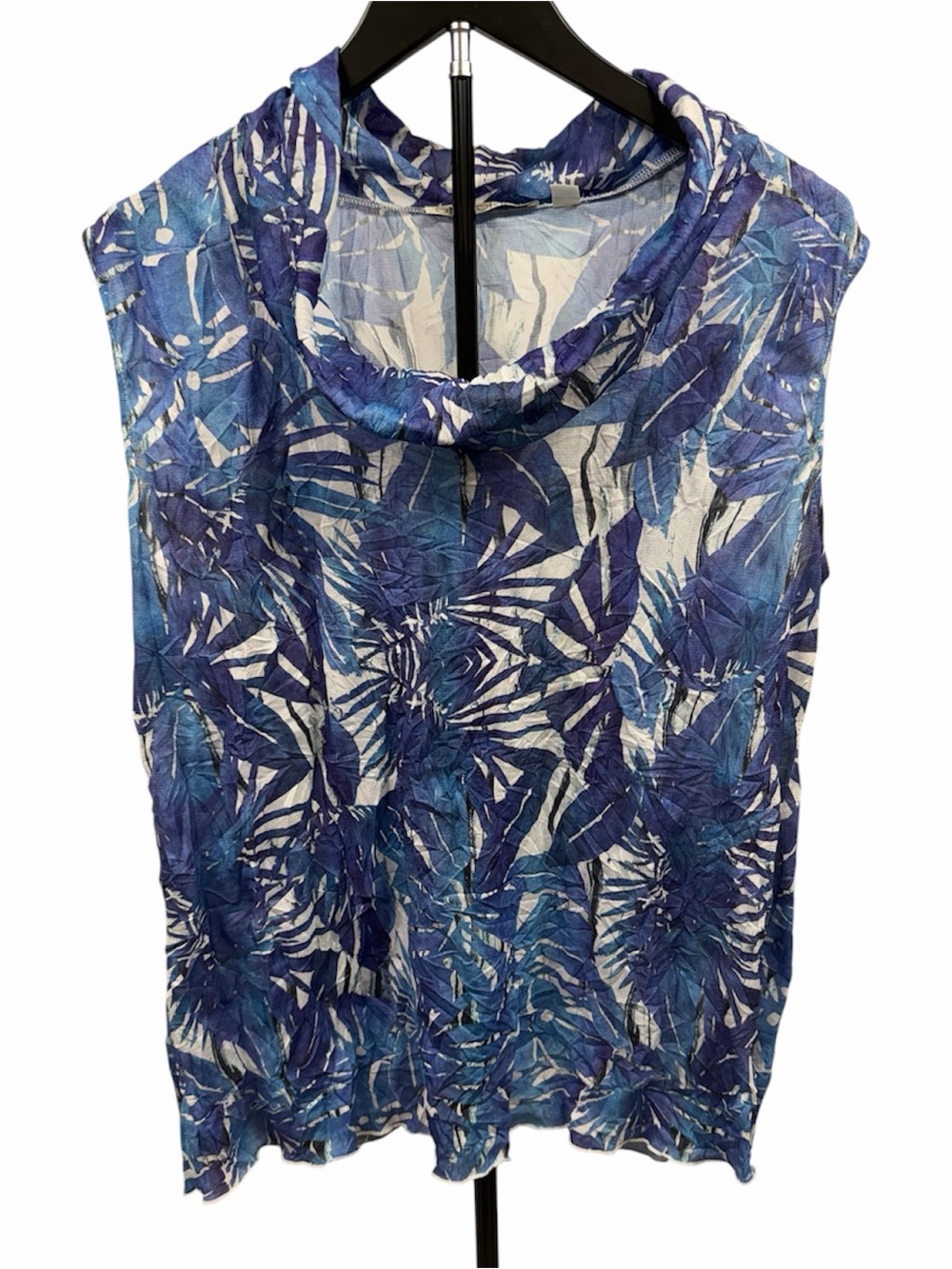 Sno Skins $90 Women's XL Crinkle Sleeveless Cowlneck Top in Rainforest